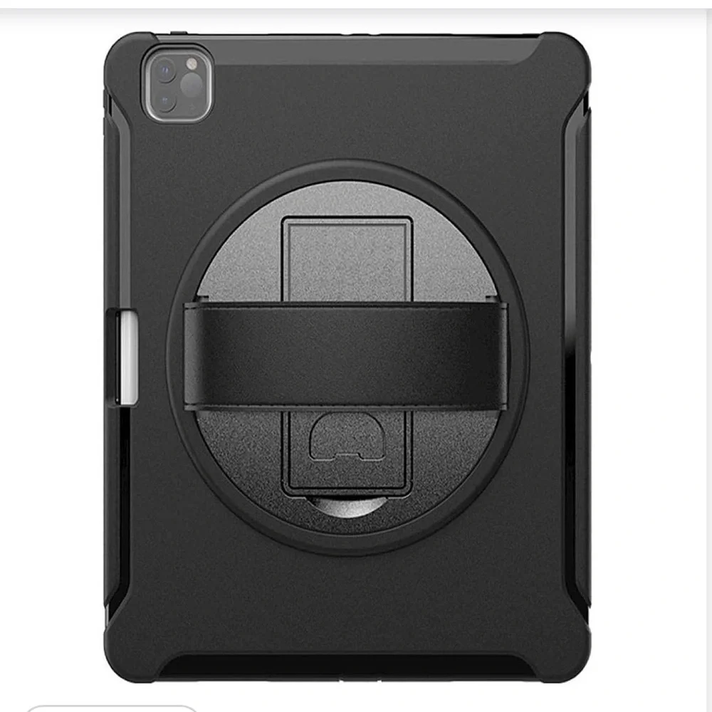Black Tablet Hardshell Protective Case with Handstrap